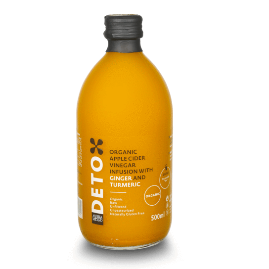 staklenka BIO DETOX jabučnog octa đumbirj i kurkuma