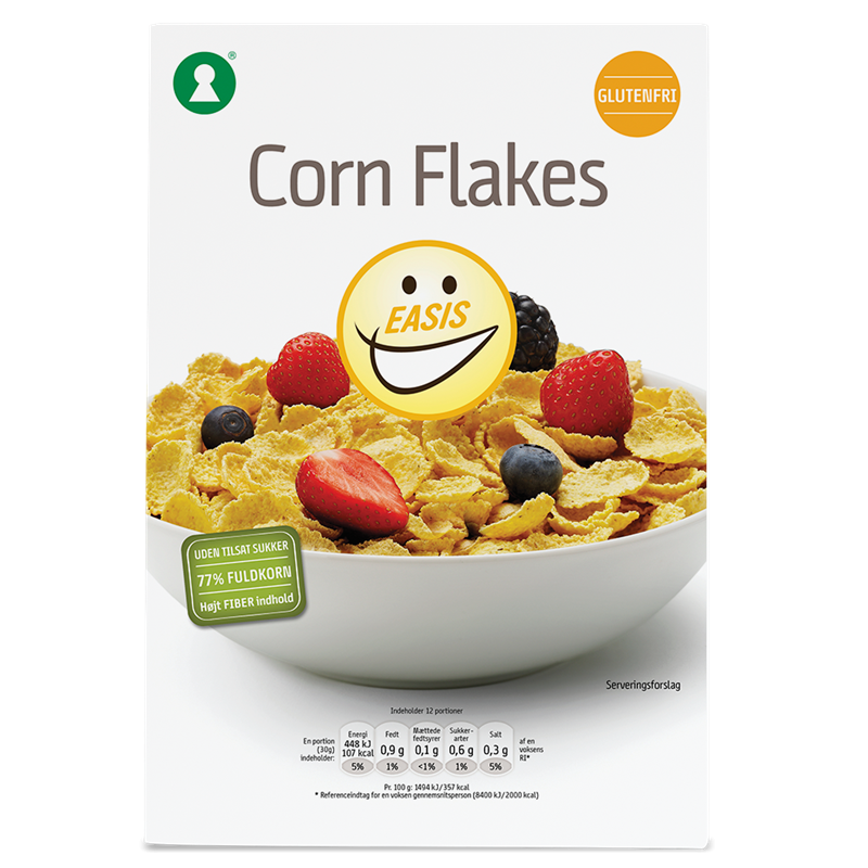 Kukuruzne cornflakes pahuljice bez glutena, bez dodanog šećera i bez sladila